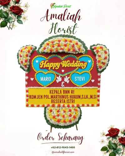 Karangan Papan Bunga Pernikahan di Sidowangi